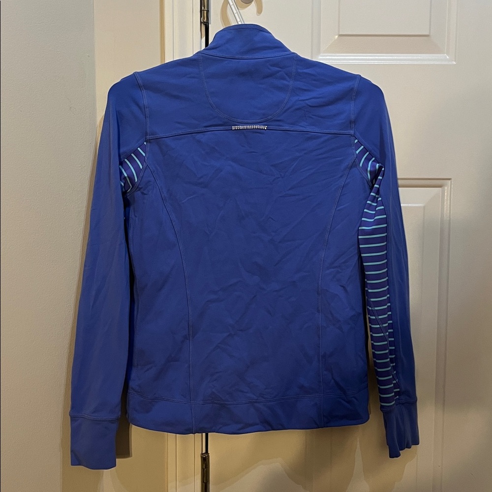 Athleta Girl Periwinkle and Aqua Striped Jacket - Picture 6 of 9